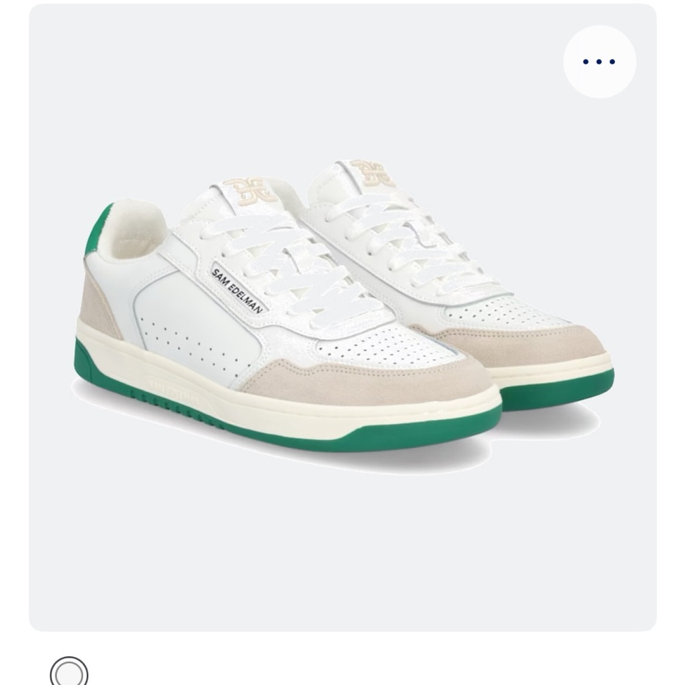 Sam Edelman White and Green Sneakers